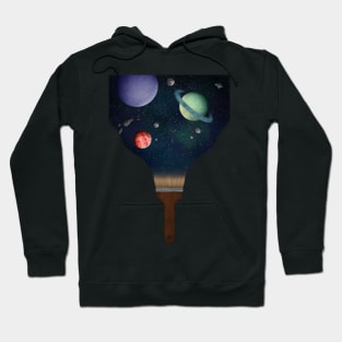 Galaxy coming out of paint brush Hoodie